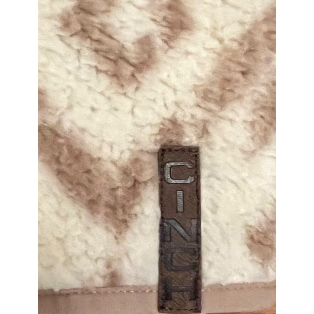 CINCH 1/2 Zip Cream Tan Sherpa Pullover Hoodie Southwest Aztec Soft Fluffy L NWT - Picture 3 of 6